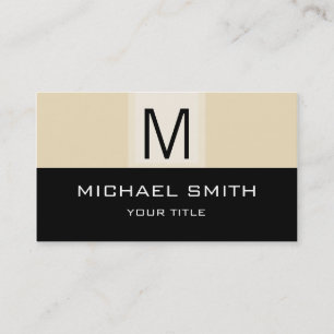 Tarjeta De Visita Monograma profesional blanco negro y holandés