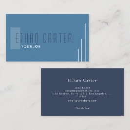 Tarjeta De Visita Monograma profesional Blue Elegant