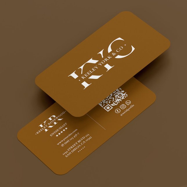 Tarjeta De Visita Monograma profesional Chocolate Brown Moderno (Subido por el creador)