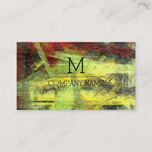 Tarjeta De Visita Monograma profesional colorido de madera moderna #