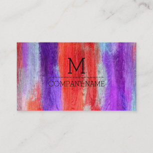Tarjeta De Visita Monograma profesional colorido de madera moderna #