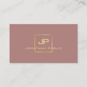 Tarjeta De Visita Monograma profesional de estilo elegante dorado