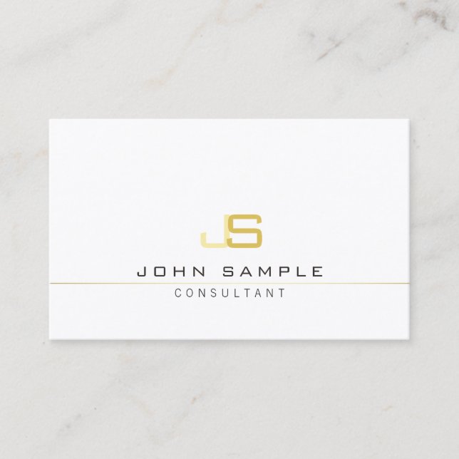 Tarjeta De Visita Monograma profesional de moda Elegante moderno (Anverso)