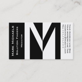 Tarjeta De Visita Monograma profesional del negocio M blanco y negro