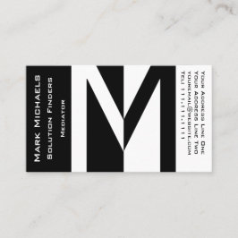 Tarjeta De Visita Monograma profesional del negocio M blanco y negro