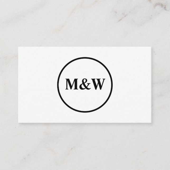 Tarjeta De Visita Monograma profesional elegante (Anverso)