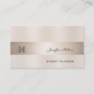 Tarjeta De Visita Monograma profesional elegante de champán de moda 