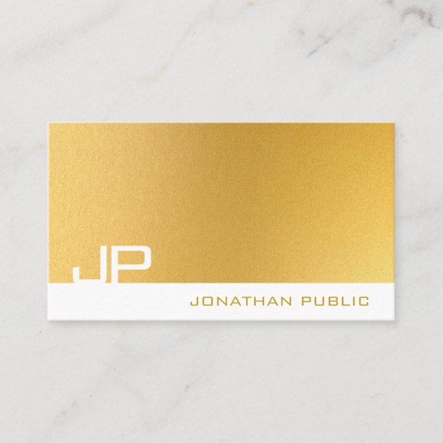 Tarjeta De Visita Monograma profesional Elegante Llanto de Oro Moder (Anverso)