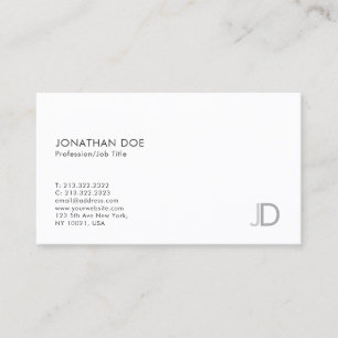 Tarjeta De Visita Monograma Profesional Elegante Moderno Llanto Simp