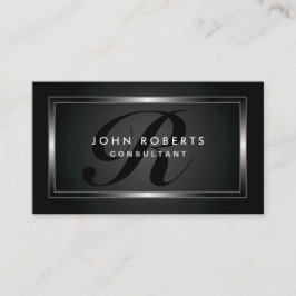 Tarjeta De Visita Monograma Profesional Elegante Moderno Negro