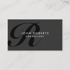 Tarjeta De Visita Monograma Profesional Elegante Moderno Negro