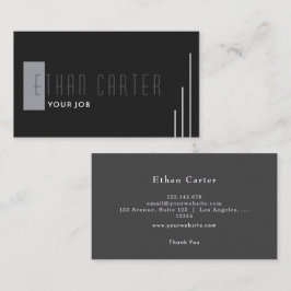 Tarjeta De Visita Monograma profesional elegante negro