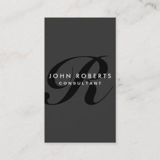 Tarjeta De Visita Monograma profesional elegante negro moderno