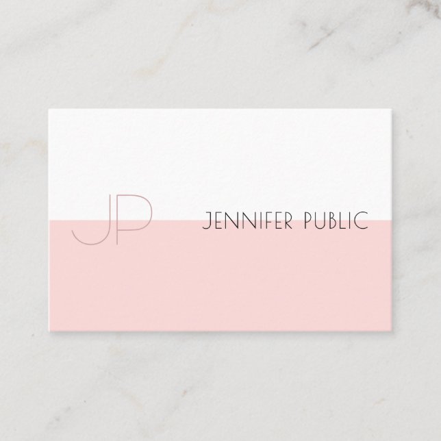 Tarjeta De Visita Monograma Profesional Elegante Simple Lujo (Anverso)