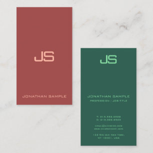 Tarjeta De Visita Monograma profesional elegante vertical moderno