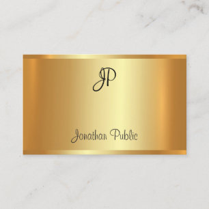 Tarjeta De Visita Monograma profesional escrito a mano oro glamoroso