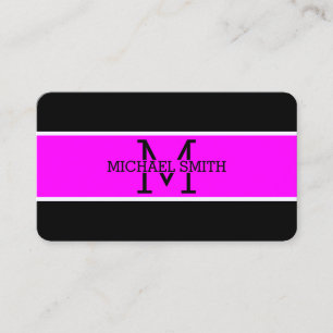 Tarjeta De Visita Monograma Profesional Magenta Moderno
