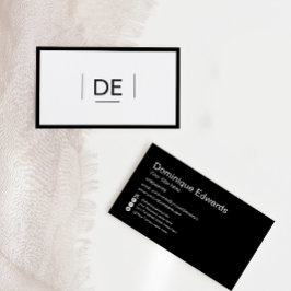 Tarjeta De Visita Monograma profesional Medios sociales sencillos en