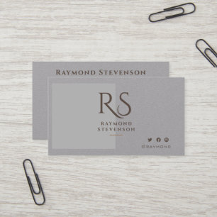 Tarjeta De Visita Monograma profesional Metálico Silver Moda Gold