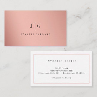 Tarjeta De Visita Monograma Profesional Minimalista Elegante Modern