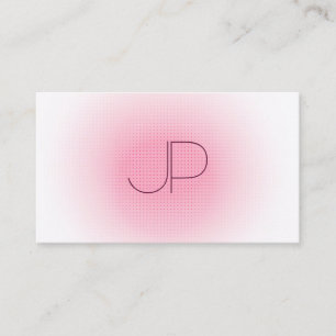 Tarjeta De Visita Monograma profesional moderno blanco rosado elegan