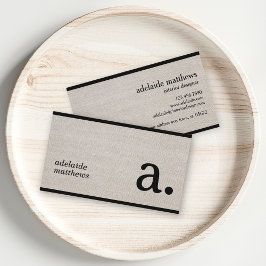 Tarjeta De Visita Monograma profesional moderno con aspecto de línea