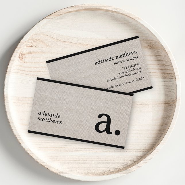 Tarjeta De Visita Monograma profesional moderno con aspecto de línea (Subido por el creador)