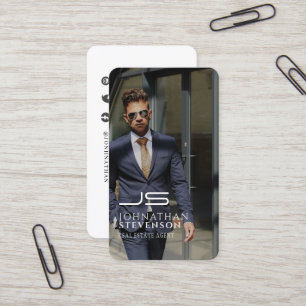 Tarjeta De Visita Monograma profesional moderno de fotografía en bla