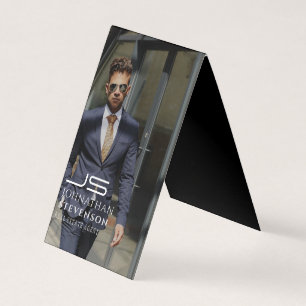 Tarjeta De Visita Monograma profesional moderno de fotografía en bla