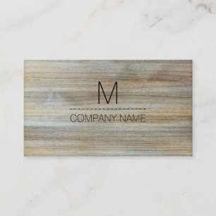 Tarjeta De Visita Monograma profesional moderno de grano de madera #
