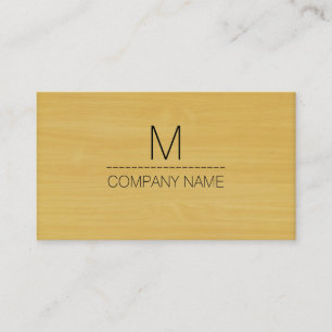 Tarjeta De Visita Monograma profesional moderno de grano de madera d
