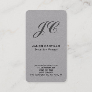 Tarjeta De Visita Monograma profesional moderno de gris premium