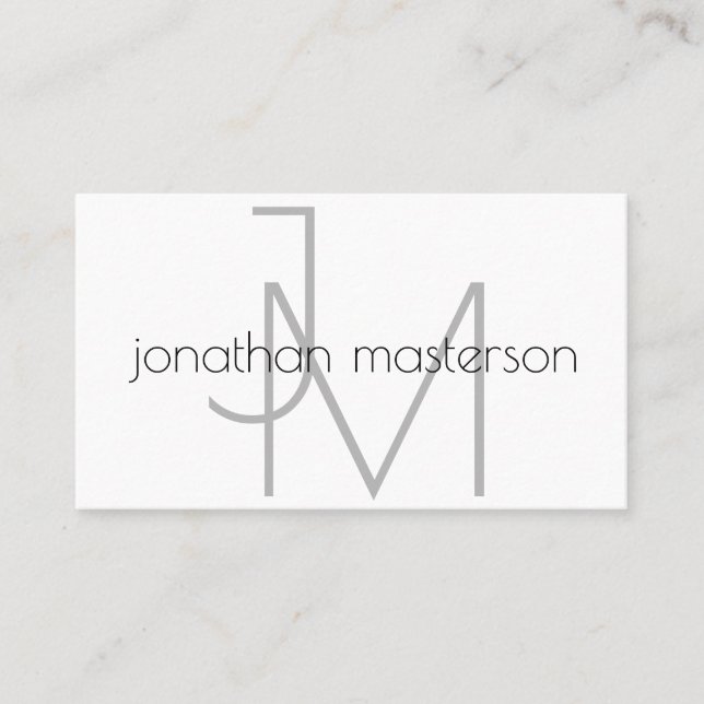 Tarjeta De Visita Monograma profesional moderno de Minimalistic (Anverso)