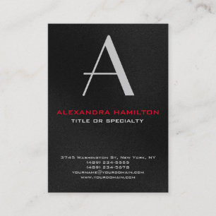 Tarjeta De Visita Monograma profesional moderno gris plano vertical