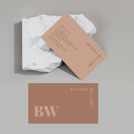 Tarjeta De Visita Monograma profesional moderno Mocha Mousse