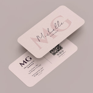 Tarjeta De Visita Monograma profesional moderno Rosa estético