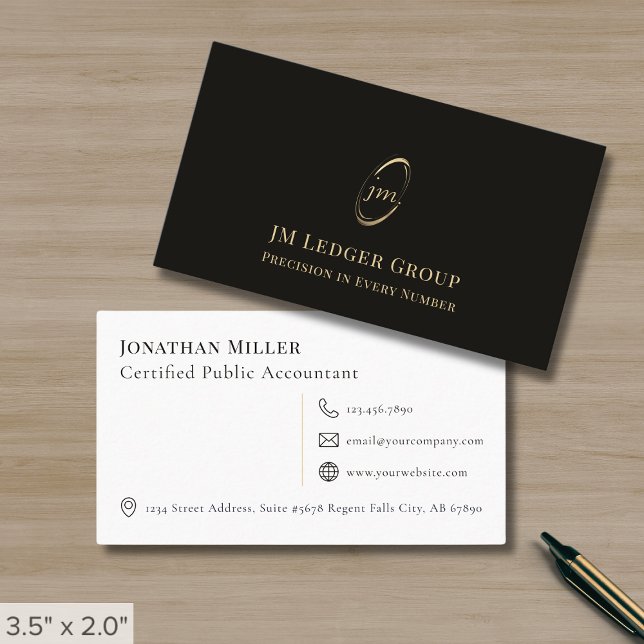 Tarjeta De Visita Monograma profesional moderno simple (Subido por el creador)