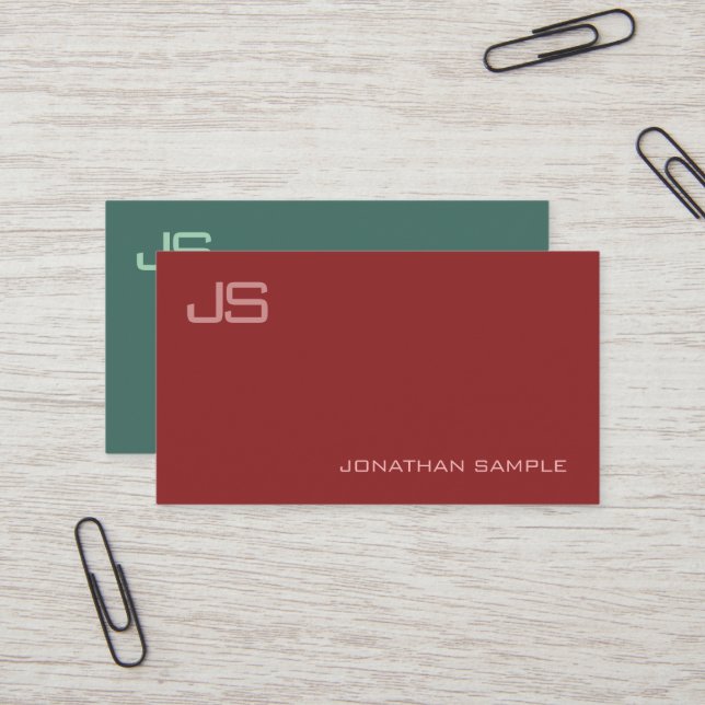 Tarjeta De Visita Monograma profesional moderno y elegante (Anverso/Reverso In Situ)