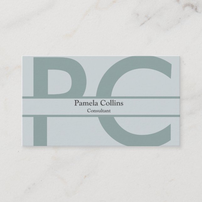 Tarjeta De Visita Monograma profesional moderno y elegante (Anverso)