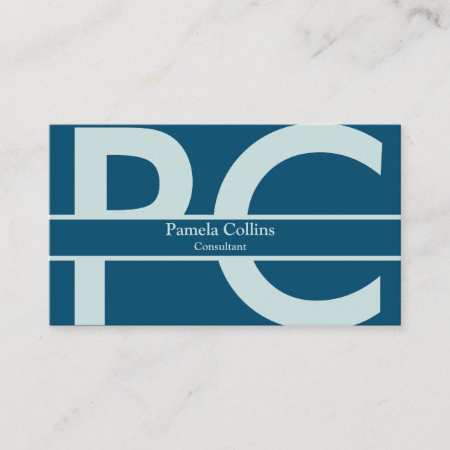 Tarjeta De Visita Monograma profesional moderno y elegante (Anverso)