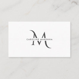 Tarjeta De Visita Monograma Profesional Negro Blanco Minimalista per