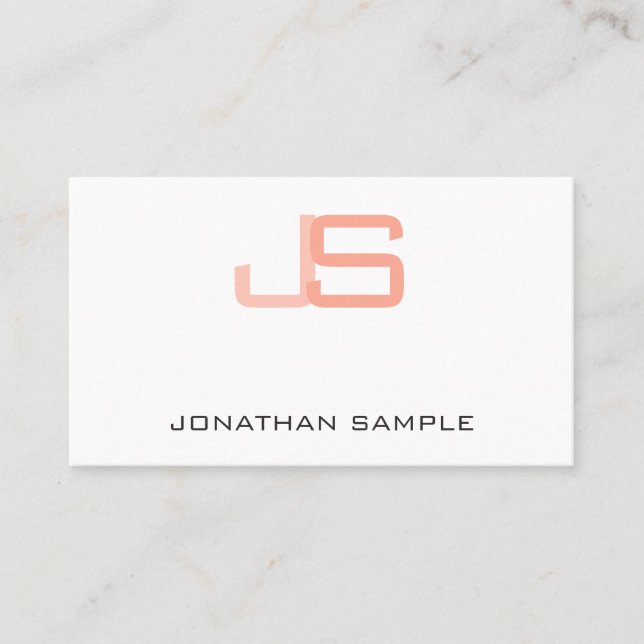 Tarjeta De Visita Monograma profesional personalizado moderno elegan (Anverso)
