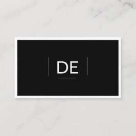 Tarjeta De Visita Monograma profesional Sencillo Elegante Social Neg