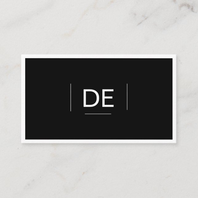Tarjeta De Visita Monograma profesional Sencillo Elegante Social Neg (Anverso)