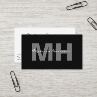 Tarjeta De Visita Monograma profesional simple y moderno para empres