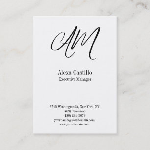 Tarjeta De Visita Monograma profesional vertical