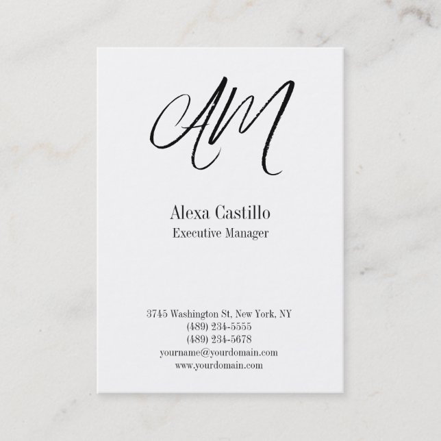 Tarjeta De Visita Monograma profesional vertical (Anverso)