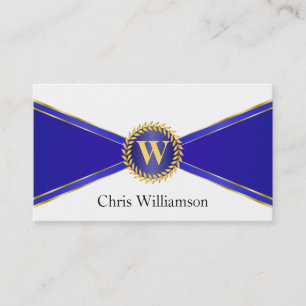 Tarjeta De Visita Monograma real azul y oro