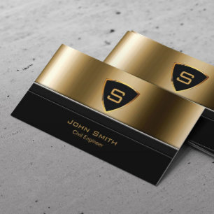 Tarjeta De Visita Monograma real del escudo del oro del ingeniero