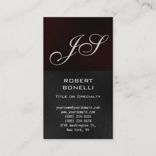 Tarjeta de visita Monograma Red Gray Consultor